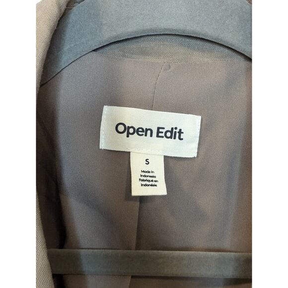 OPEN EDIT Women's Size Small Brown Academia Unstructured Linen Blend Blazer $79 - Picture 4 of 9